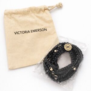 NWT Victoria Emerson Black and silver tone Beaded wrap Bracelet